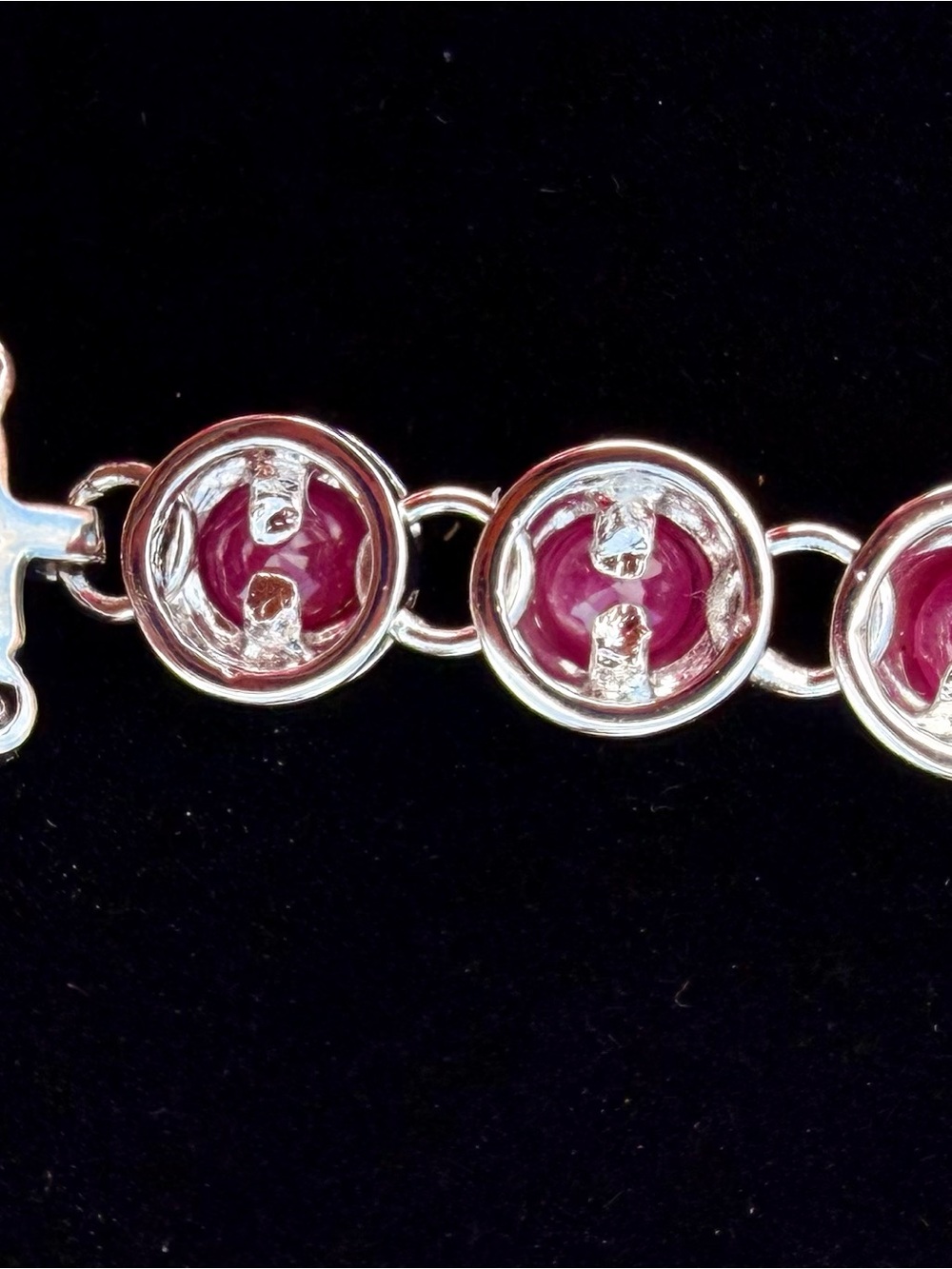 8.00 CTW AA Ruby 18K White Gold Plated Designer Bracelet 7 Inc - Picture 4 of 12